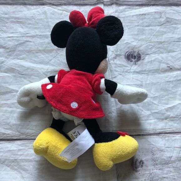 Disney Store Minnie Mouse Doll Plush Red Dress Yellow Shoes Multicolor 9" - Picture 3 of 6